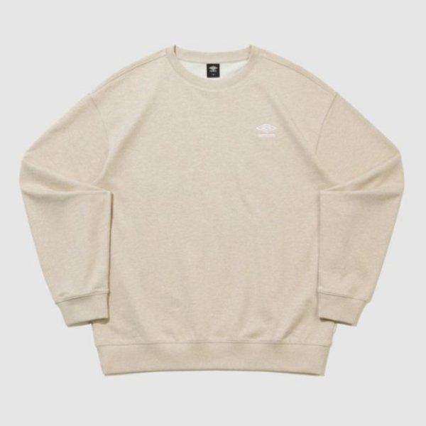 長袖Tシャツ VQA UR123CFS19-BMG エッセンシャル スモールロゴ スウェットシャツ / ベージュメランジ