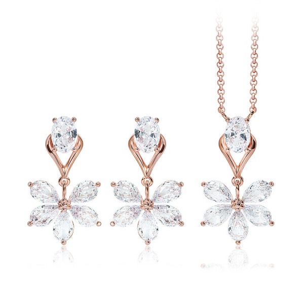 ルーブル パリ 14k G.F カニモア フラワー イヤリング/ネックレス SET0398