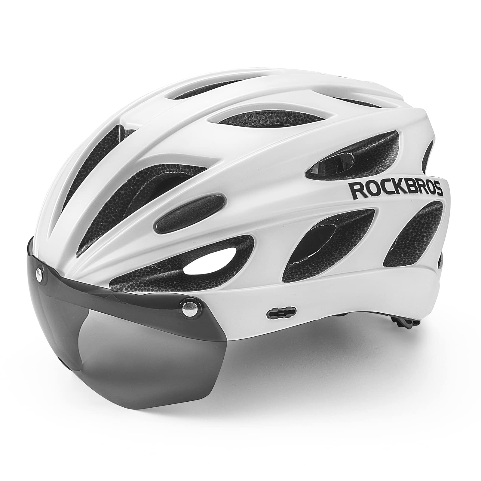 ROCKBROS(ロックブロス)自転車 ヘルメット 大人 ロードバイク CE認証 超軽量 高剛性 通気性 磁気ゴーグル サンシェード付き サイクリング 通勤 通学 サイズ調整可能 57-62cm レデ