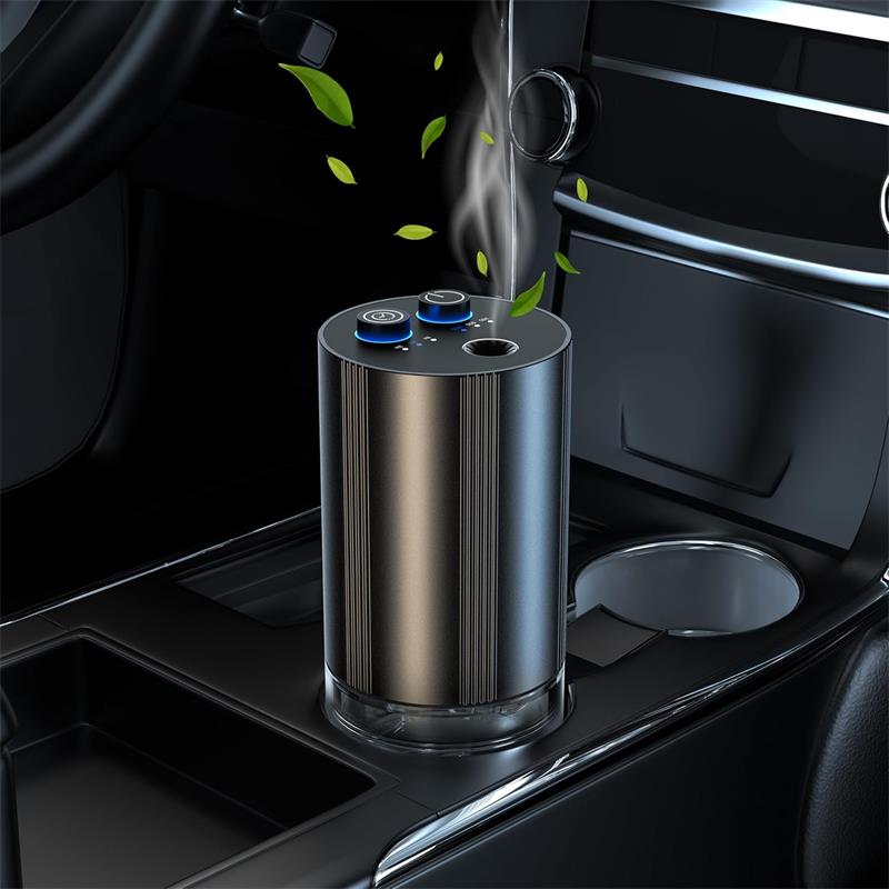 リピーター続出【ボタン突起設計110ml大容量】車用 ディフューザー アロマディフューザー 水なし自動噴霧式 車用芳香剤 充電式 静音 3段階タイマー 3つ噴霧モード アルミ合金製 コードレス車用ディ