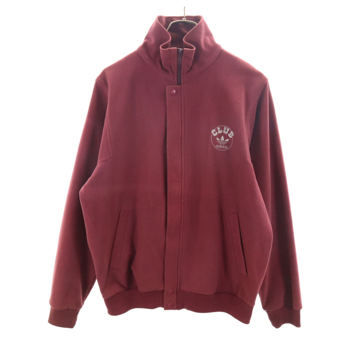 CLUB adidas クラブ アディダス 70s 80s ヴィンテージ マイクロフリース ブルゾン O ボルドー系 デサント ジャケット メンズ 古着