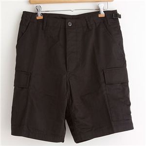 アメリカ軍 BDU カーゴショートパンツ /迷彩服パンツ Sサイズ リップストップ ブラック レプリカ