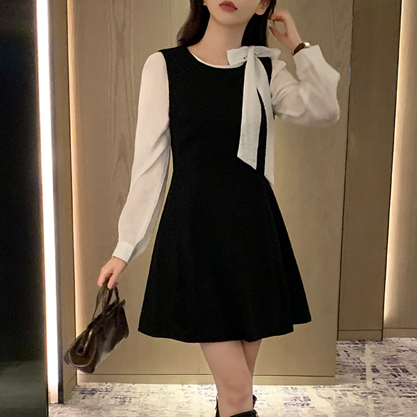 （ロング丈追加！/ミニ&ロング）ノースリーブフレアミニ/ロングワンピース op15033