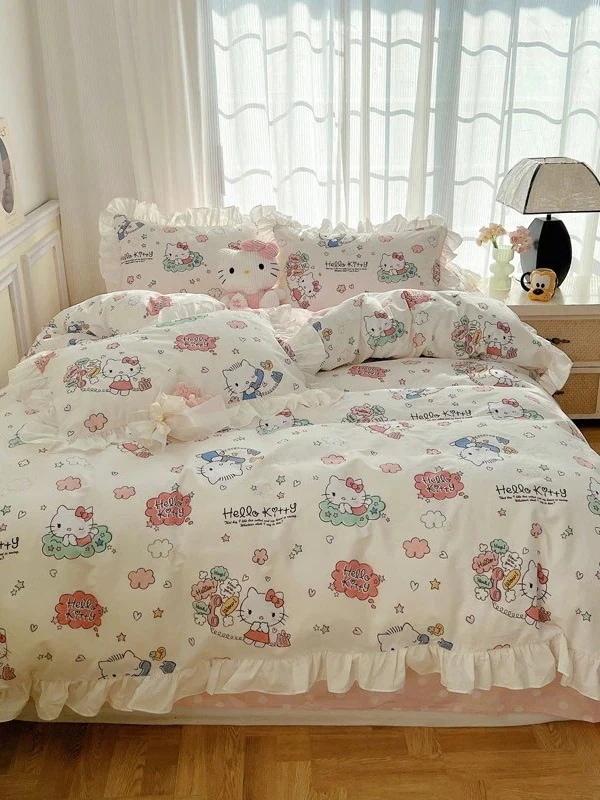 ハロー コットンエッジキルトカバー プリンセス 子供綿寝具4点セット 5,438円