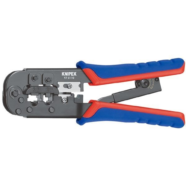 KNIPEX クニペックス ウエスタンプラグ圧着ペンチ （6／8ピン） コンフォート 全長190mm 9751-10