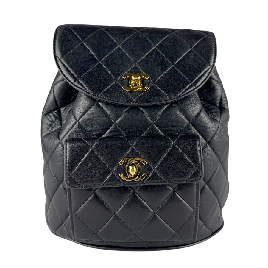シャネル CHANEL リュック レザー/メタル ブラック/ゴールド レディース z9807