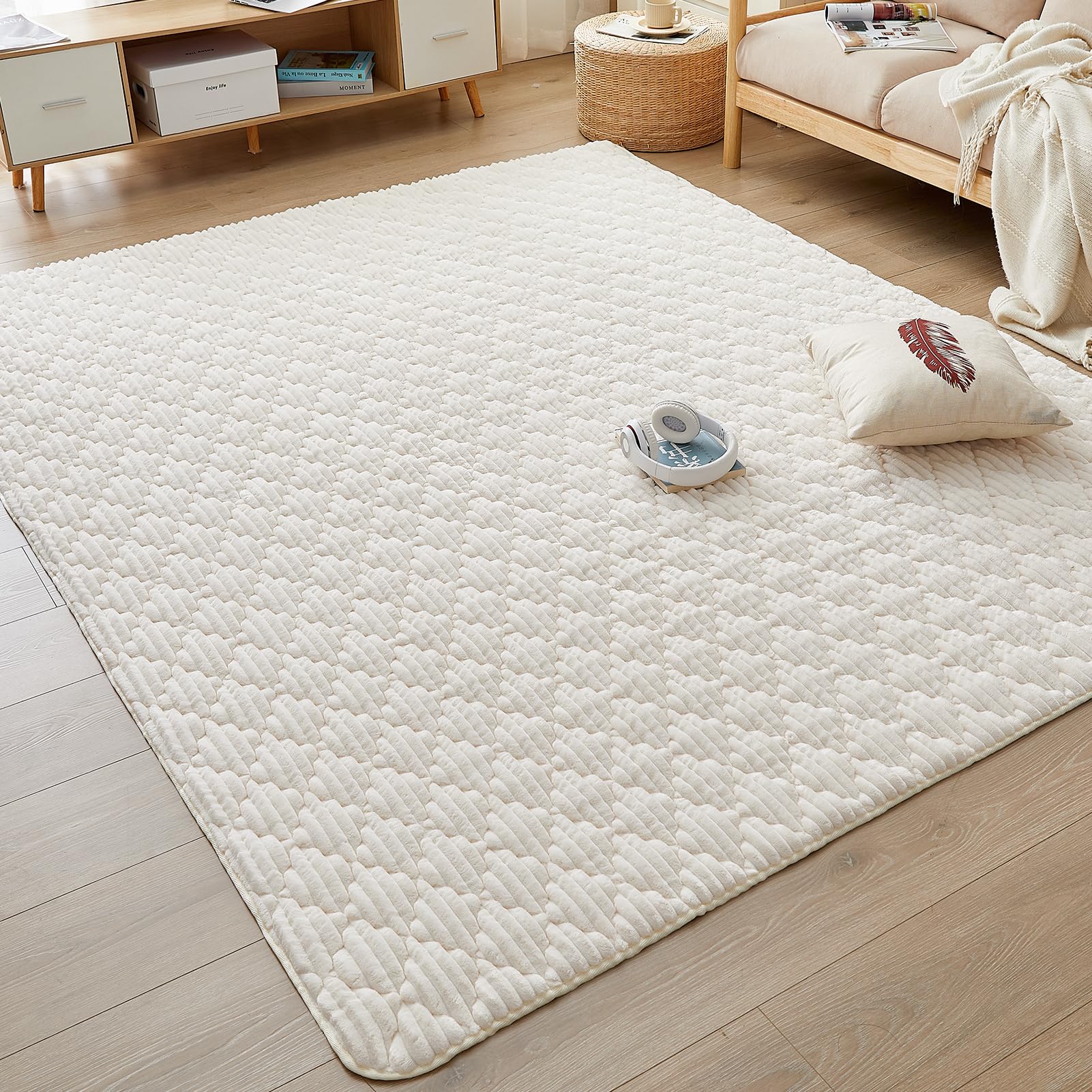 CHOSHOME カーペット ラグ 極厚25mm ラグマット 3畳 絨毯 厚手 オールシーズン 滑り止め 防音 ふわっと手触り 北欧 あったか 洗える フランネル 床暖房 ホットカーペット対応 こたつ