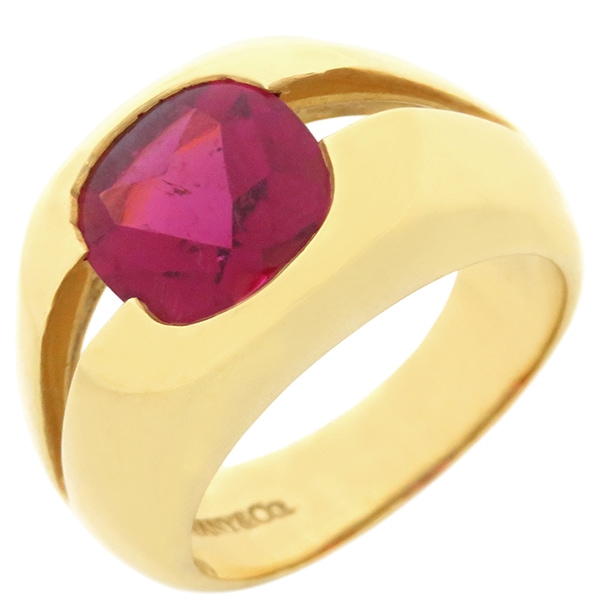 ティファニー Tiffany & Co リング 指輪 色石リング K18YG イエローゴールド ピンク 9号 【箱】【中古】