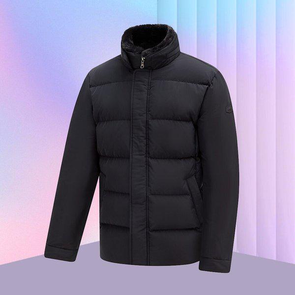 メンズグースファートリミングカラーショートパディングジャンパー