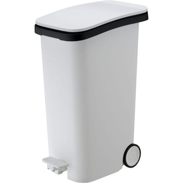 スムース ペダルダストボックス/ゴミ箱 [31L ホワイト] キャスター付き 移動便利 ふた付き