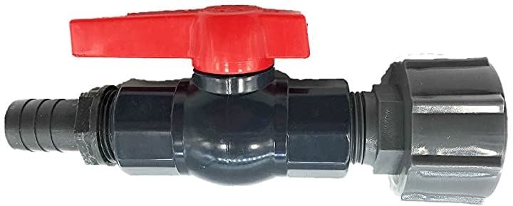 コダマ樹脂 タマローリー タンク ドレン用 25A・1B 樹脂製 ボールバルブ ホース内径30ｍｍ タケノコ付(ホース内径30ｍｍ 用 タケノコ付)