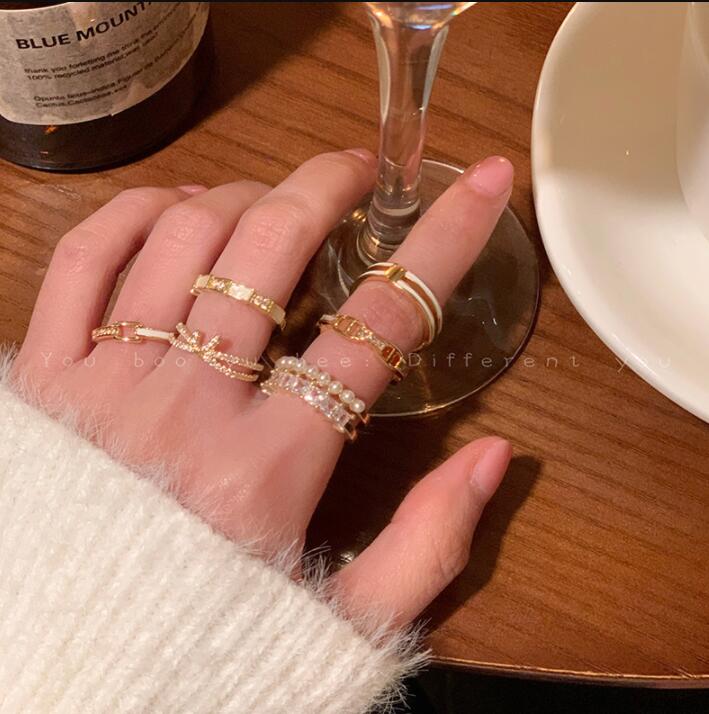 韓国っぽ 大人可愛い 幅広 韓国指輪 マルチセット