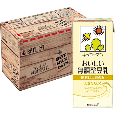 他サイト： 【Amazon.co.jp限定】キッコーマン おいしい無調整豆乳SOYMILK DAYS 1000ml×6本の商品画像