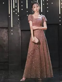 スパンコールドレススカート女性の宴会の新しいワンピース-84