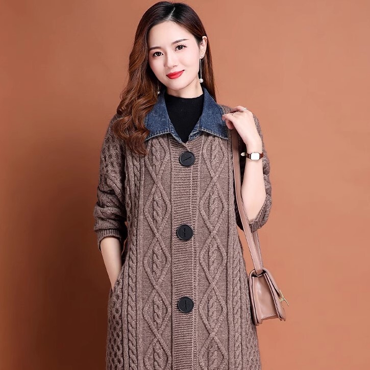 セーター ジャケット ルーズ カーディガン コート コーディガン ミドル丈 長袖 デニム ニット かわいい 大人可愛い きれいめ カジュアル 大人 上品 おしゃれ お洒落 かっこいい 大人女子 ラフ