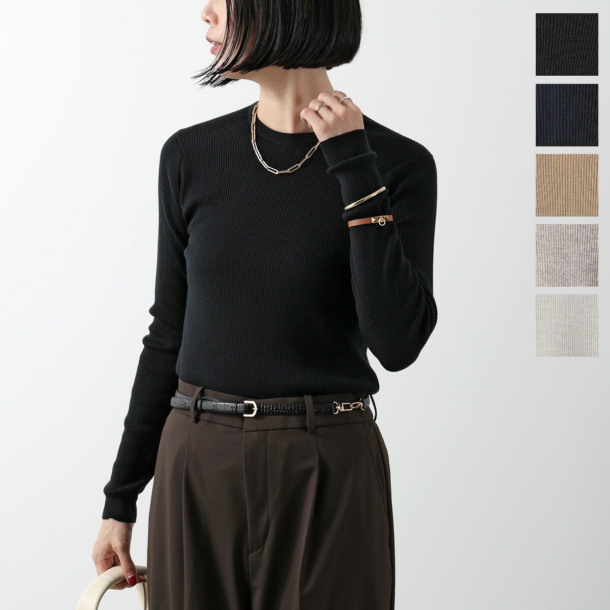 JOHN SMEDLEY ジョンスメドレー ニット COREY レディース メリノウール クルーネック 長袖 リブ セーター カラー8色