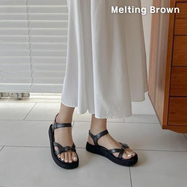 夏のデイリーストラップノンスリッププラットフォームサンダル