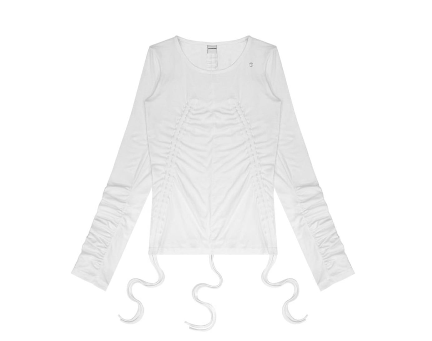 [TREEMINGBIRD]★ Multi String Shirring Long Sleeve (2色) TREEMINGBIRD】 MULTI STRING SHIRRING LONG SLEEVE : BLACK T