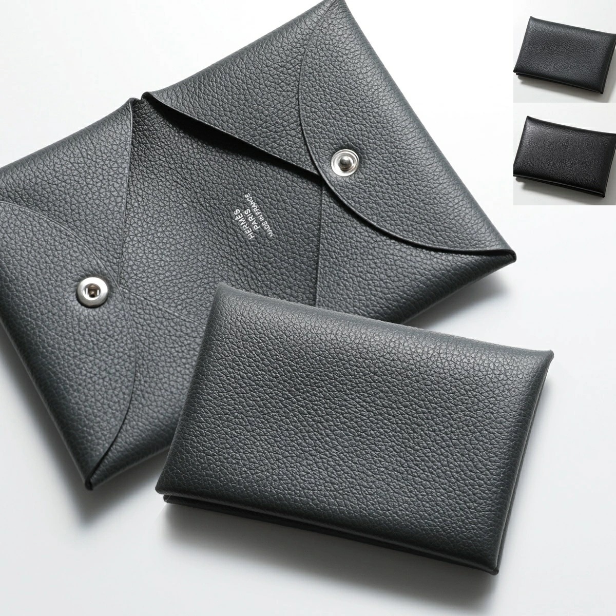 HERMES エルメス カードケース CALVI カルヴィ H044164CK H0645954CK H078309CK メンズ レザー パスケース 名刺入れ SV カラー3色