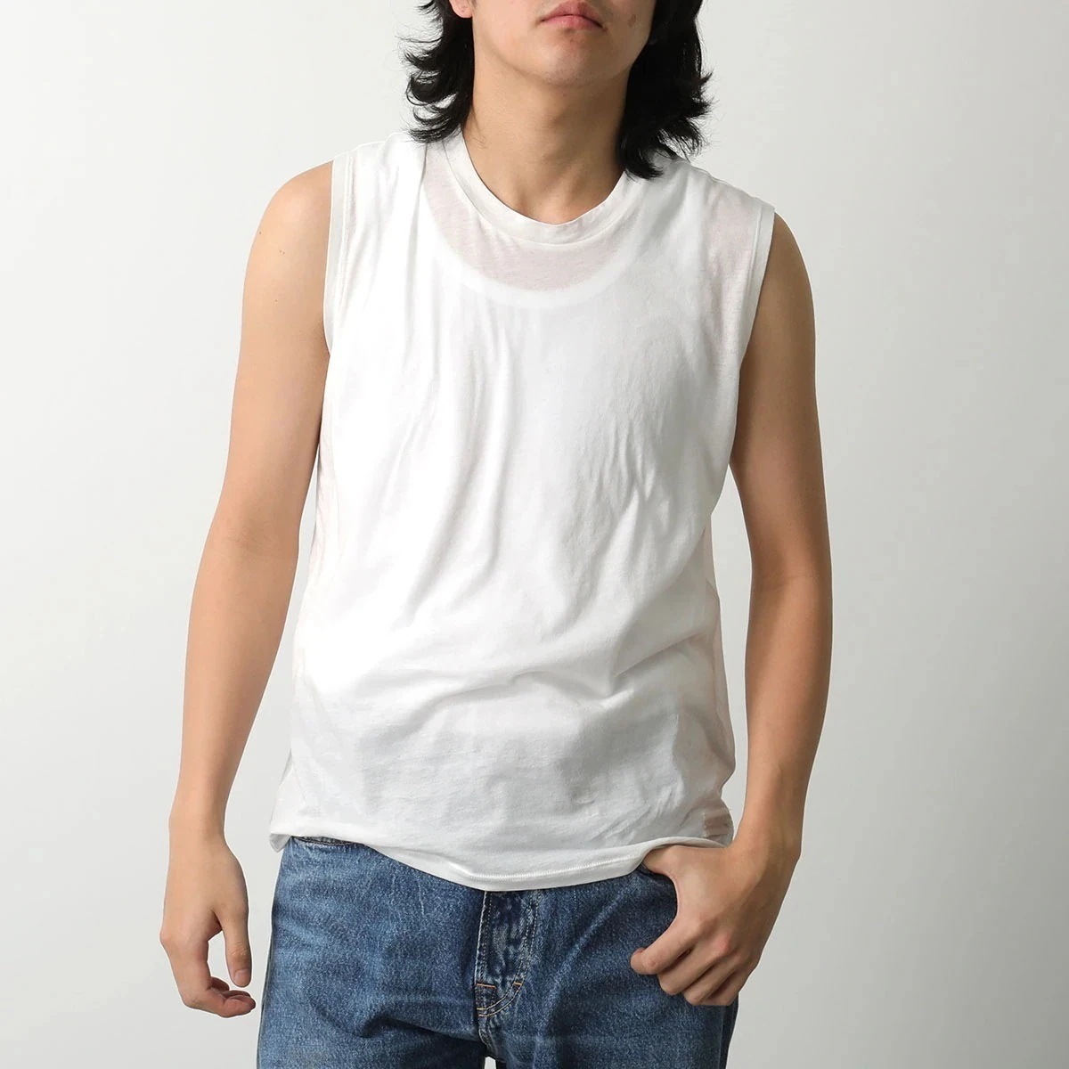 OUR LEGACY アワーレガシー タンクトップ BREATHE TANK M2256BWH メンズ ノースリーブ カットソー コットン クルーネック ロゴ WHITE 13,208円