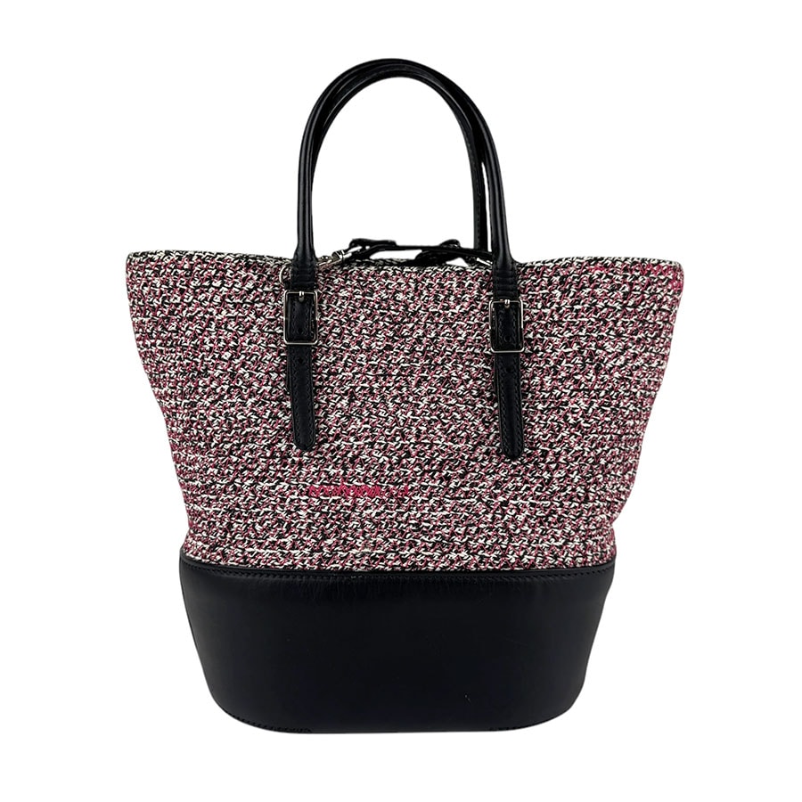 バレンシアガ BALENCIAGA ハンドバッグ ショルダーバッグ ジグザッカー コットン/レザー ピンク×ブラック×ホワイト レディース 410790 z3858