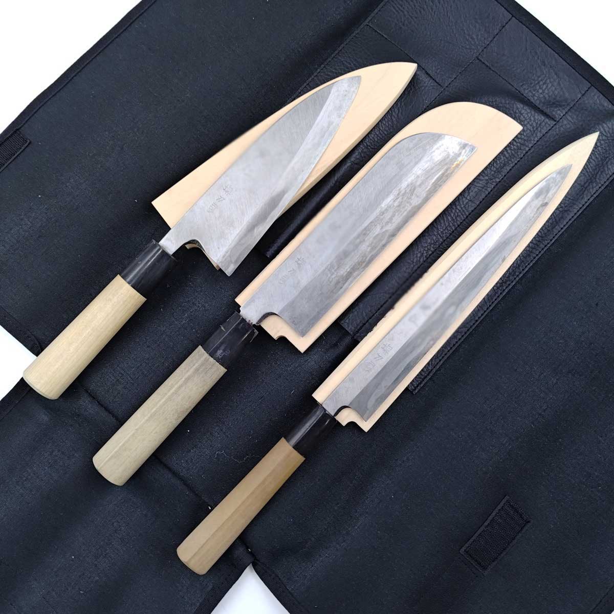【中古】[3点セット] 堺包丁 堺刀司 柳刃 出刃包丁 形薄刃包丁 和包丁