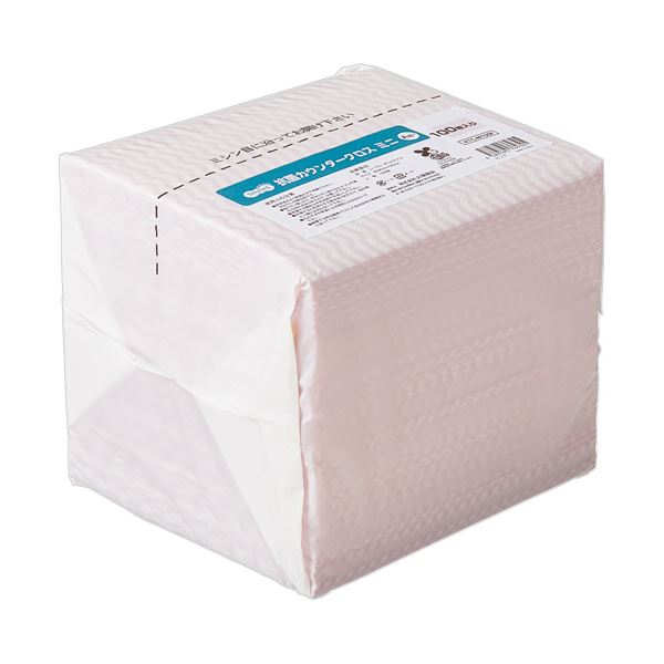 （まとめ） TANOSEE抗菌カウンタークロス ミニ ピンク 1パック（100枚） [x5セット]