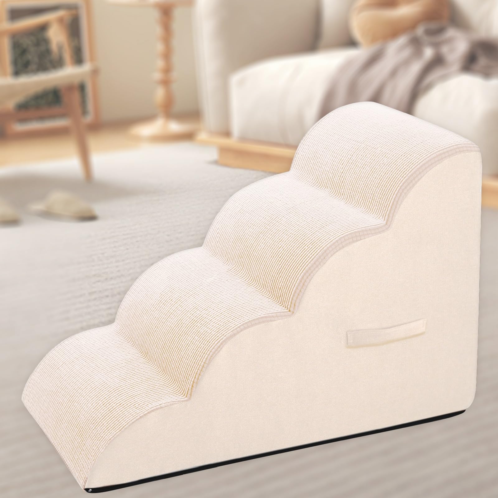 Aurako 犬階段 犬用ステップ ペット階段 犬用階段 犬用スロープ 犬用踏み台ドッグステップ ペット用 ステップ 犬 階段 小型犬 高齢犬 子猫 短足種 関節痛犬用猫ドギーステップスロープ（4段，