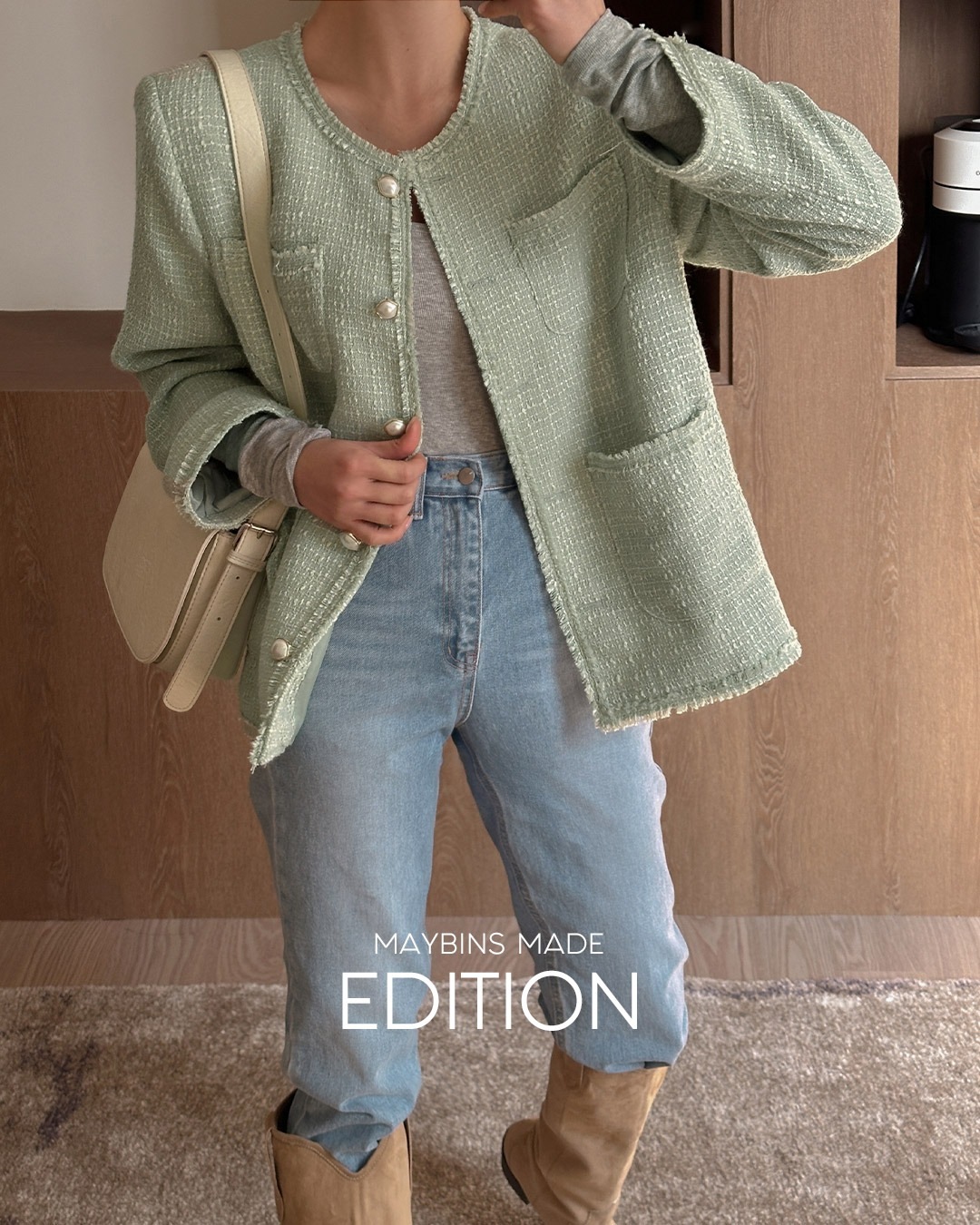 ツイードジャケット韓国ファッション レディース