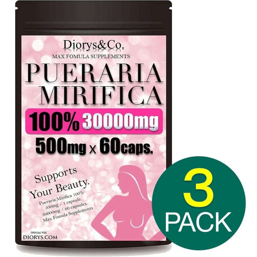 3袋セット プエラリアミリフィカ 100% 30000mg 1粒 500mg プエラリア含有 60粒