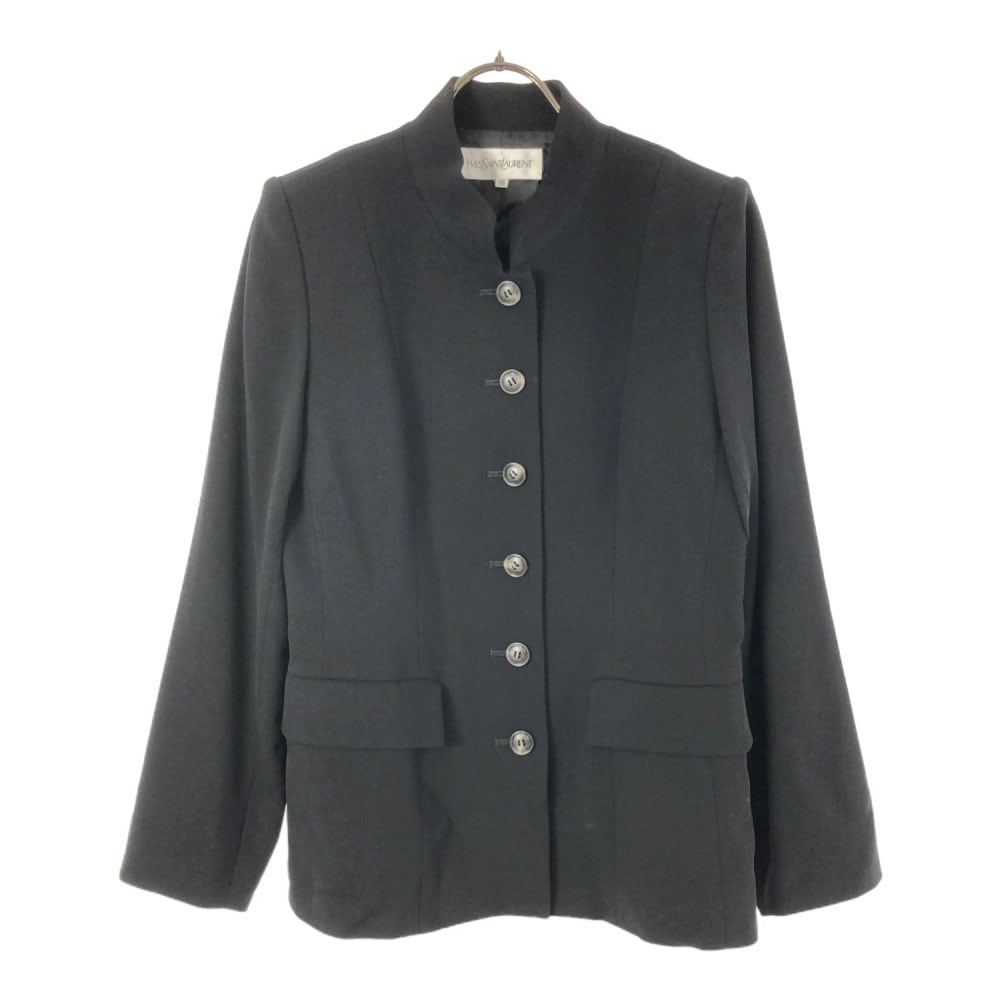 日本製 スタンドカラー ウールジャケット 38 ブラック レディース