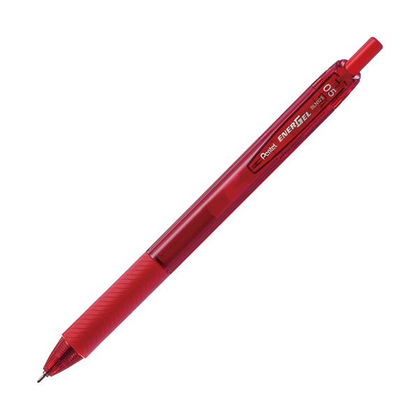 (まとめ) ぺんてる ゲルインキボールペンエナージェルエス 0.5mm 赤 BLN125-B 1セット(10本) (×10セット)