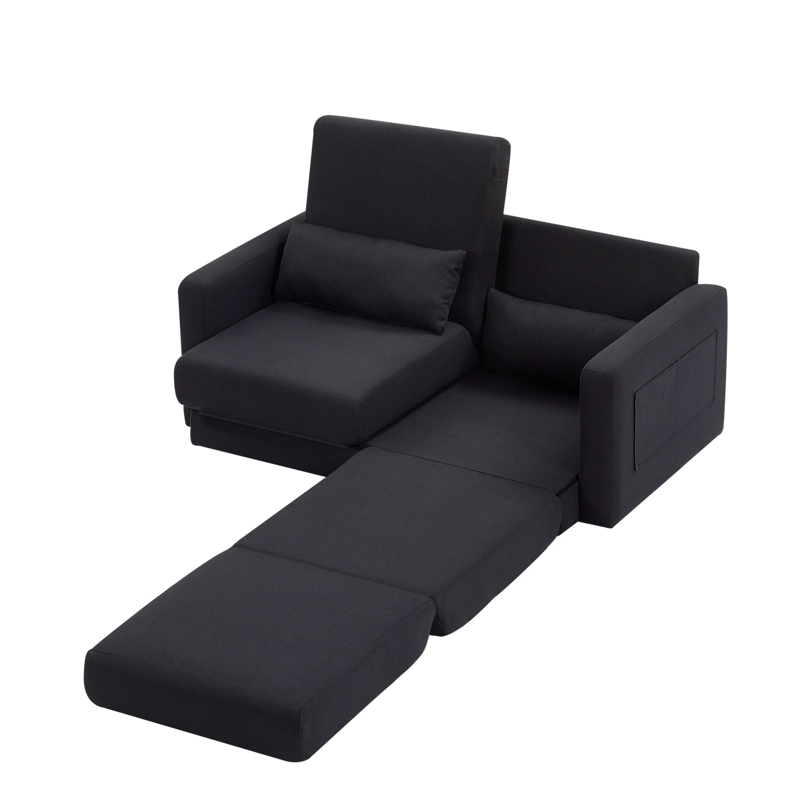 ソファ 2人掛け 収納付き ファブリック 両側に肘掛け付き 木脚外し可能 ローソファ コンパクト ひとり暮らし カウチソファー 5色【日本国内出荷-3日で配達】 DJYC238