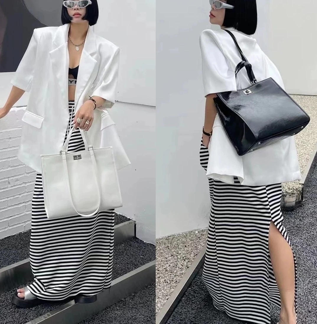 レデイースバッグトートバッグ2025春新作大容量本革レザー通勤OLビジネス3カラー30%までに制限