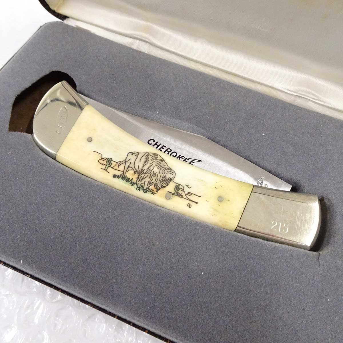 【中古】フロストカトラリー FROST CUTLERY CUSTOM SCRIMSHAW BY O.D. collectors edition CHEROKEE JAPAN U.S.PAT 41730