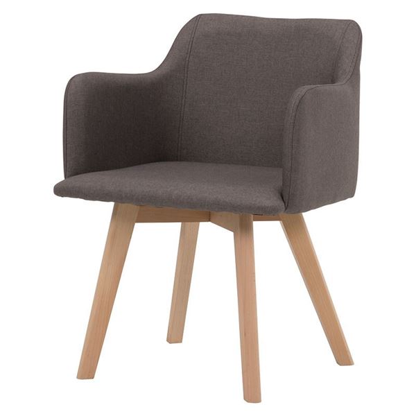 パーソナルチェア 2脚セット 約幅52×奥行54×高さ72×座面高42cm ブラウン 肘付き 木製 脚付き 組立品 リビング ダイニング 15,352円