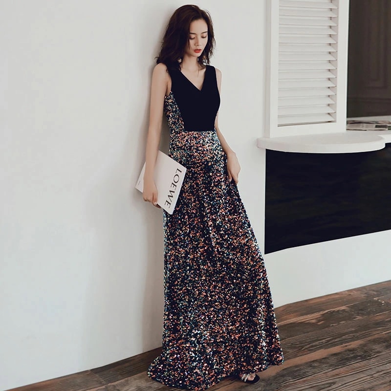 ウェディングドレス ウエディングドレス カラードレス ロングドレス スパンコール 袖なし ノースリーブ 演奏会 発表会 カクテルドレス イブニングドレス パーティードレス おしゃれ ファッション 結婚