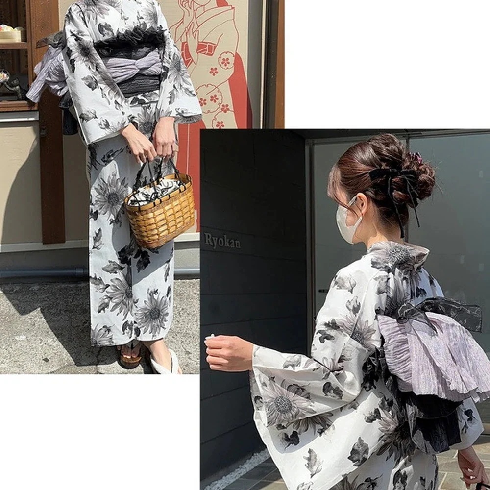 浴衣速乾しわになりにくい伝統的な和風ワンピース二部式分体浴衣