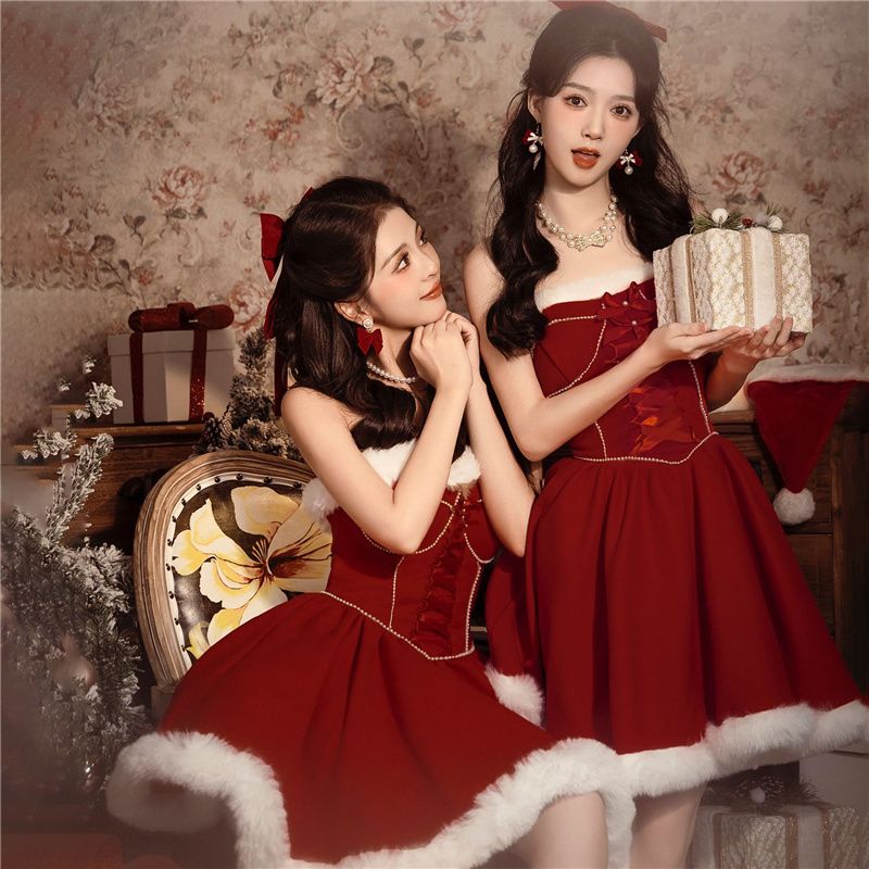 バービープリンセスプリンセススタイルお正月フォトアートフォトドレス 秋と冬の新しい コスプレ メイド服 クリスマスコスチューム ワンピース セクシ コスプレ