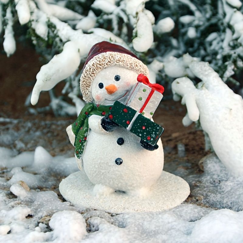 クリスマスオブジェ 置物 雪だるま スノーマン クリスマス 可愛い 冬 インテリア ミニサイズ 癒しグッズ インテリア雑貨 室内 寝室 玄関 樹脂 庭 ガーデニング プレゼント ギフト 贈り物ty46