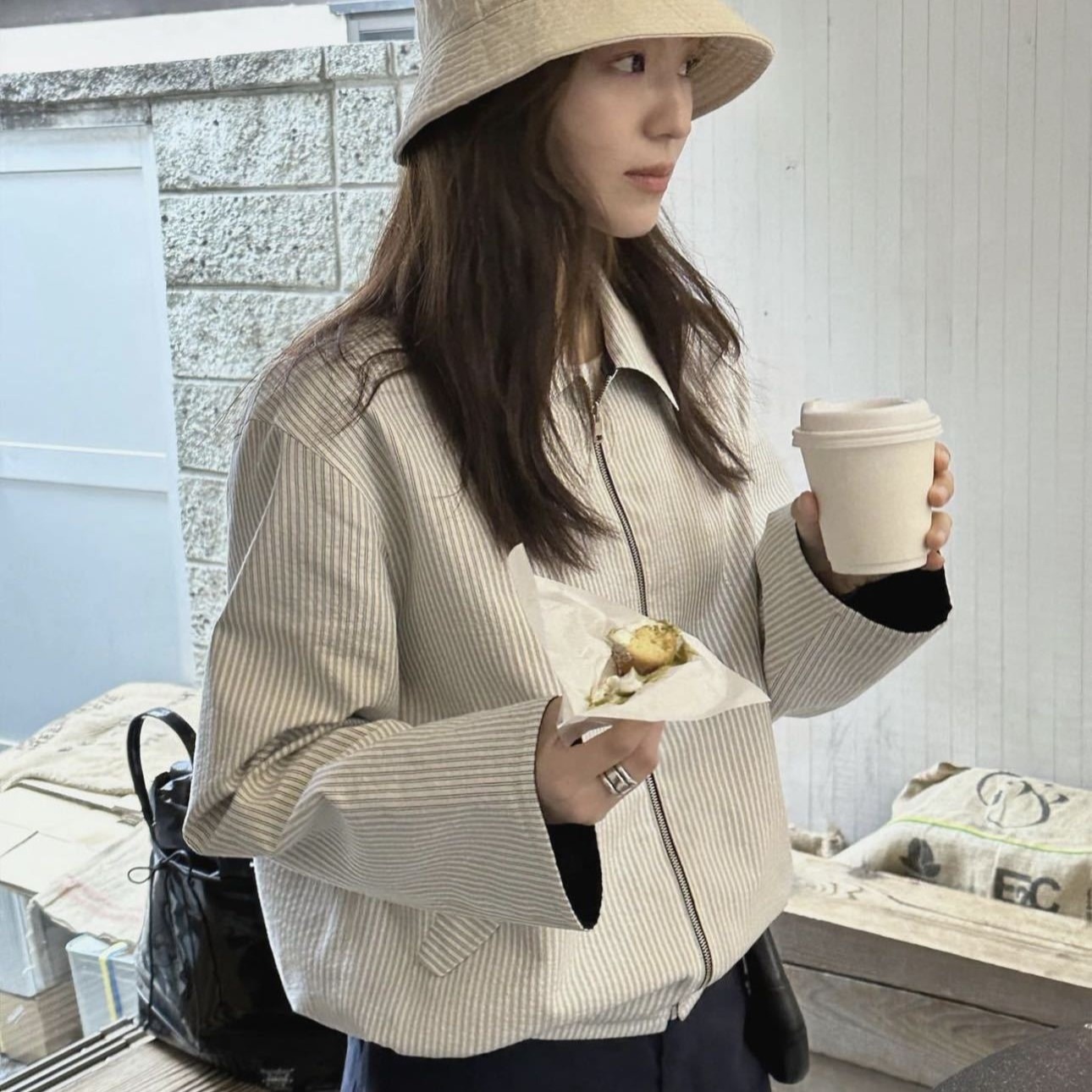 2024年ge*ストライプジャケットダブルサイドジャケットjk8563