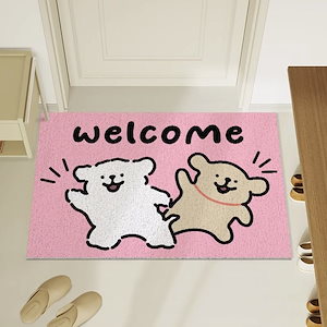 アニメかわいい入戸床マット子犬のシルクリングがカーペットの入り口の玄関マット趣味マット滑り止め