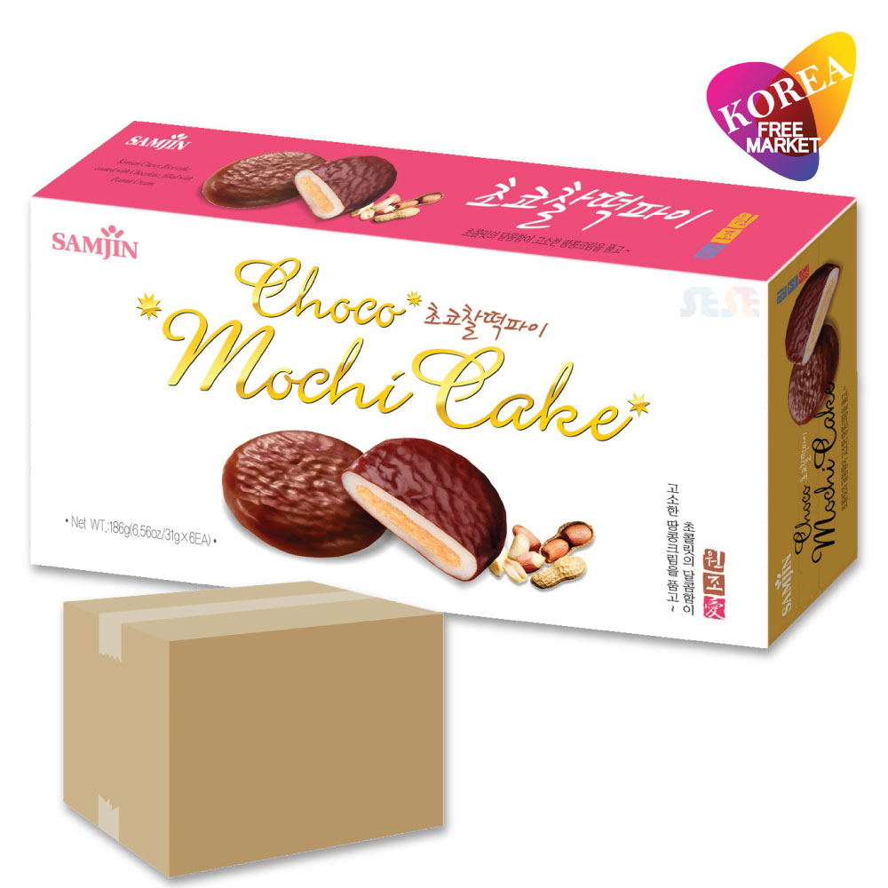 チョコもちパイ 24個 箱売り 1BOX 186g (31g × 6袋入) / チョコ餅パイ アップグレード ピーナッツクリーム もちもちとするチョコパイ 韓国デザート