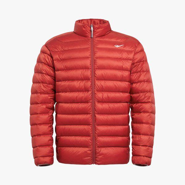 メンズ レッドオレンジ 軽量グースダウンジャンパー / 男性用 冬 ガチョウフェザージャケット PW3MD24W202_IC