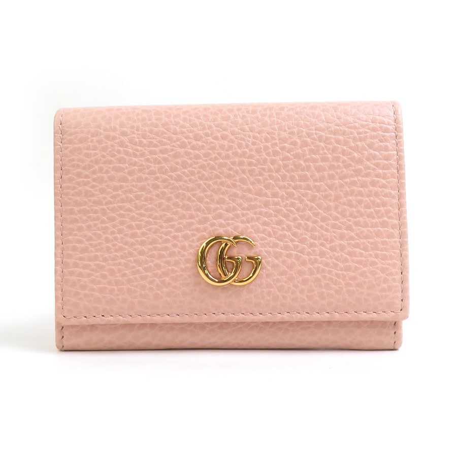 グッチ GUCCI カードケース 名刺入れ GGマーモント レザー ピンク レディース 474748 h31288a