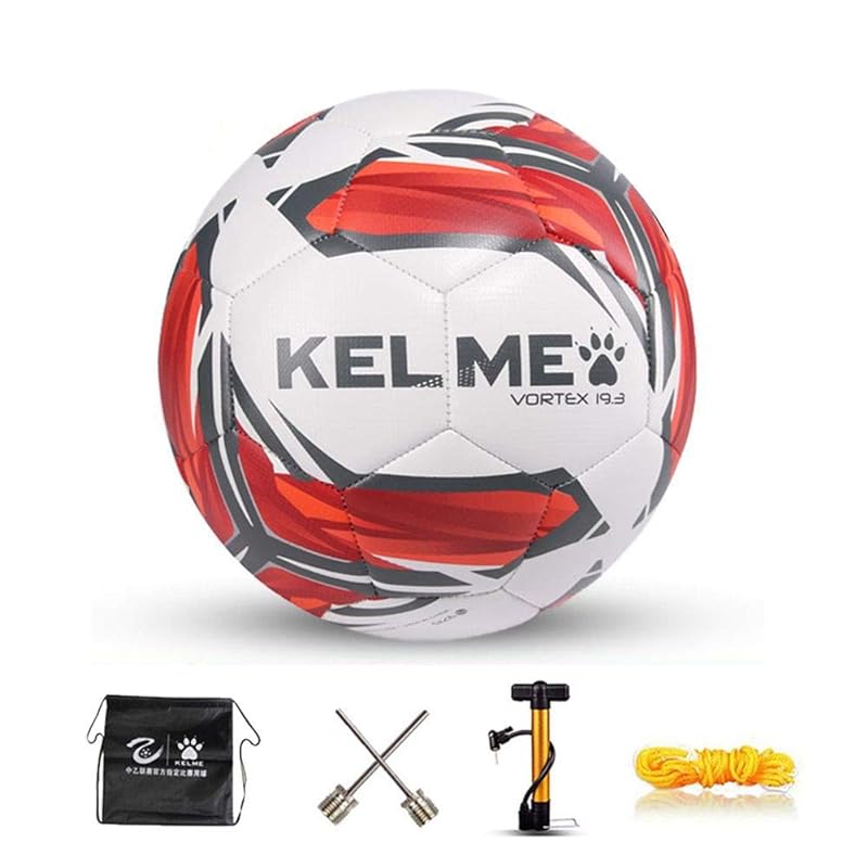 KELME サッカーボール 4号球 5号球 成人用 スポーツボール 耐摩耗 (9886130 レッド,4号球)
