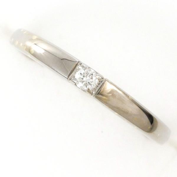 K10 10金 WG ホワイトゴールド リング 指輪 8号 ダイヤ ジュエリー 中古