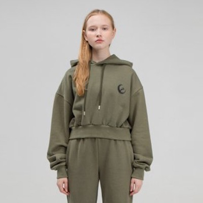 LOGO&MOON RABIT PRINTING CROP HOODIE[OLIVE] 7,838円