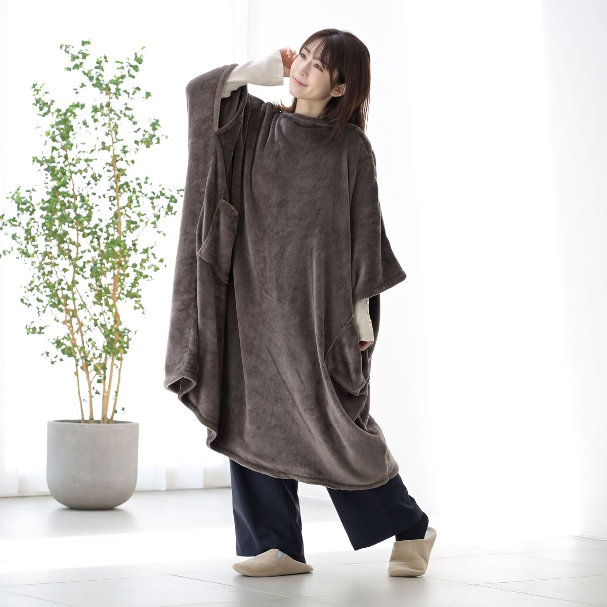 YAMAZENヤマゼン YKPD-15 着るこたつ くるみケット PD＋（120×105cm モカ） YKPD15