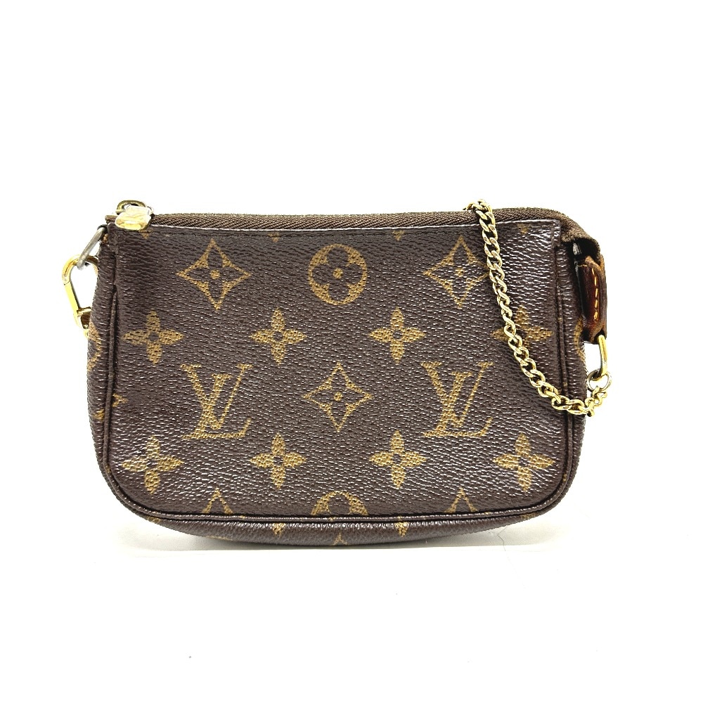 ハンドバッグ M58009 ミニポシェットアクセソワール モノグラム ポシェット カバン ポーチ チェーン アクセサリーポーチ モノグラムキャンバス ブラウン